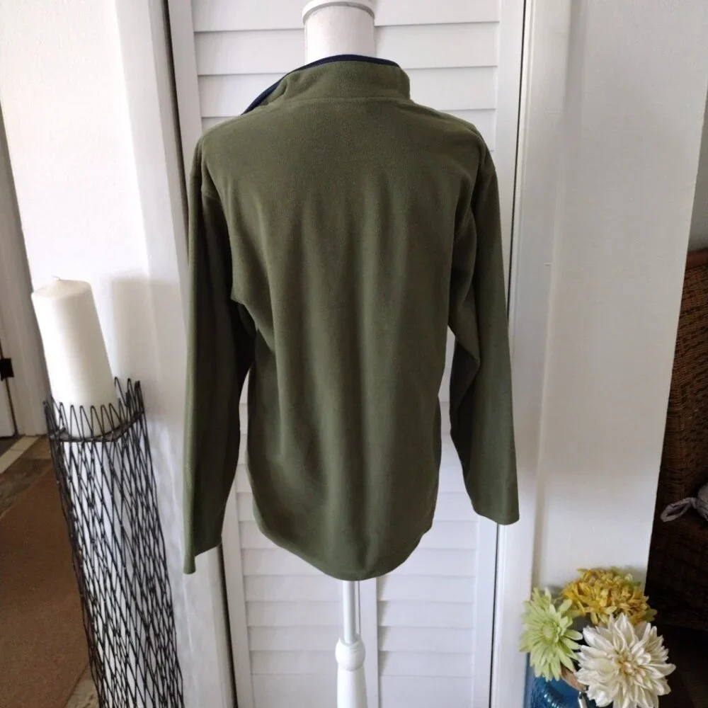Tommy Hilfiger green‎ 1/4 zip fleece pullover long sleeve boys Sz XL